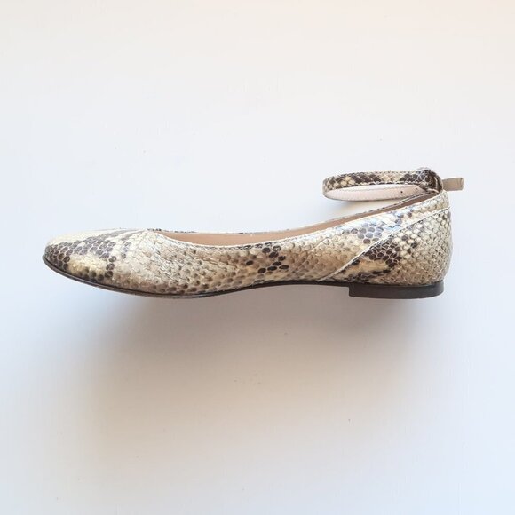 Italian Designer Paolo Castignani Snakeskin Ankle Strap Flats / Ballerinas 7 - Picture 11 of 16